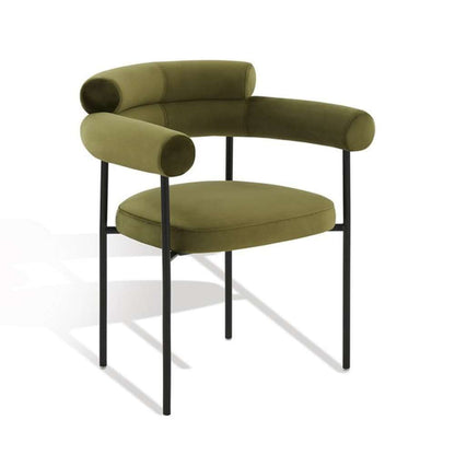 Safavieh - Couture - Jaslene Curved Back Dining Chair - Olive Green - Black - SFV4791D veiw 4