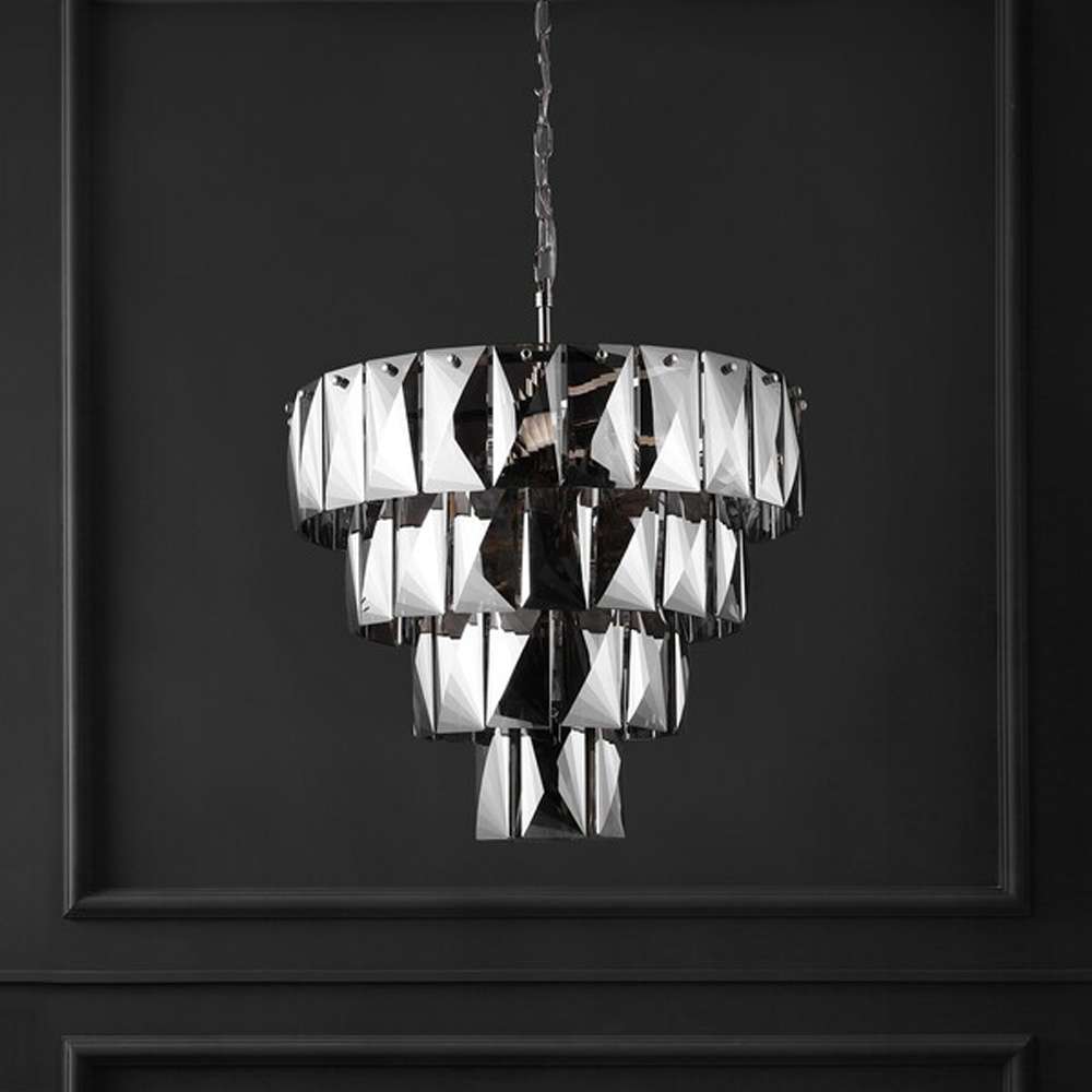Safavieh - Couture - Jaylee Crystal 4 Tier Chandelier - Nickel - Dark Grey - CTL1055A veiw 1