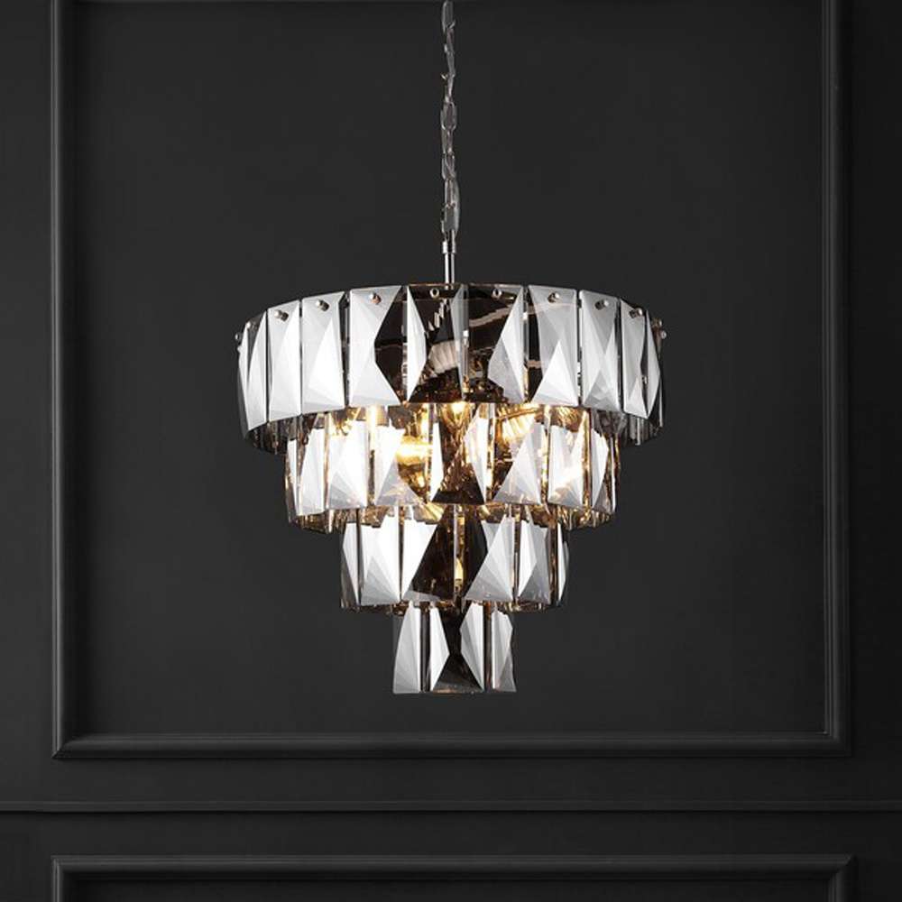 Safavieh - Couture - Jaylee Crystal 4 Tier Chandelier - Nickel - Dark Grey - CTL1055A veiw 2