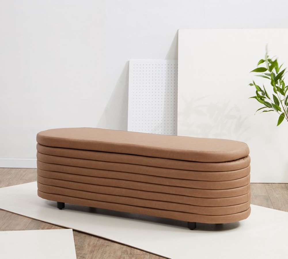 Safavieh - Couture - Jaymie Storage Bench - Camel - Black - SFV5040F veiw 2