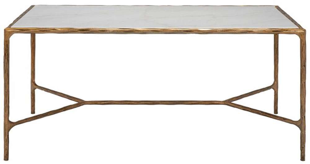 Safavieh - Couture - Jessa Metal Coffee Table - White - Brass - SFV9520C veiw 1