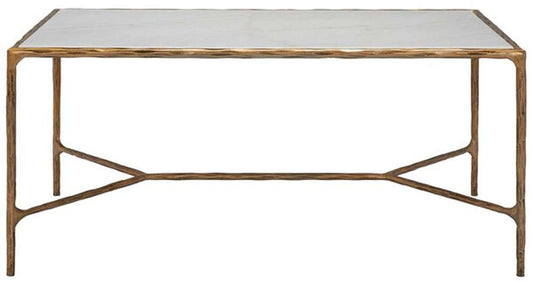 Safavieh - Couture - Jessa Metal Coffee Table - White - Brass - SFV9520C veiw 1