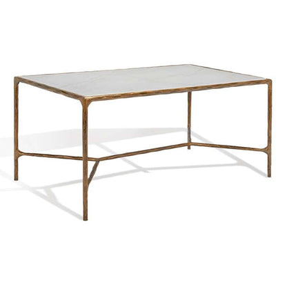 Safavieh - Couture - Jessa Metal Coffee Table - White - Brass - SFV9520C veiw 3