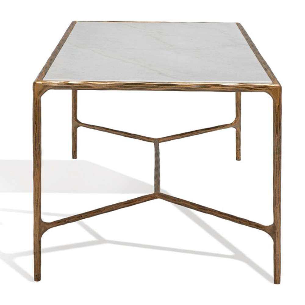 Safavieh - Couture - Jessa Metal Coffee Table - White - Brass - SFV9520C veiw 4