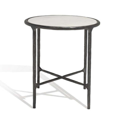 Safavieh - Couture - Jessa Metal Round End Table - Black - White - SFV9505D veiw 2