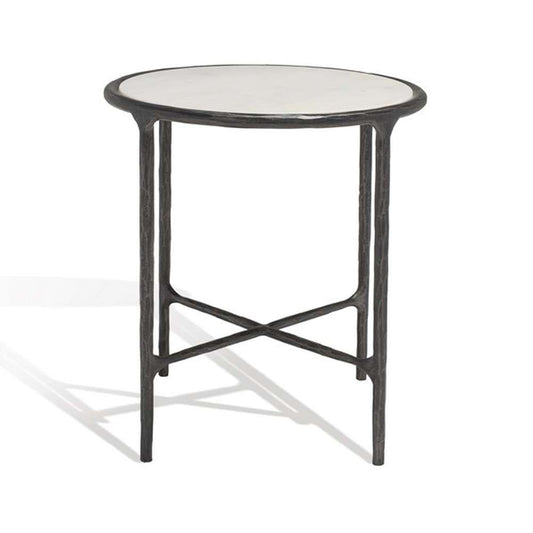 Safavieh - Couture - Jessa Metal Round End Table - Black - White - SFV9505D veiw 2