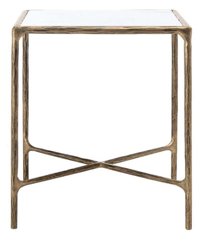 Safavieh - Couture - Jessa Metal Square End Table - White - Brass - SFV9503C veiw 1