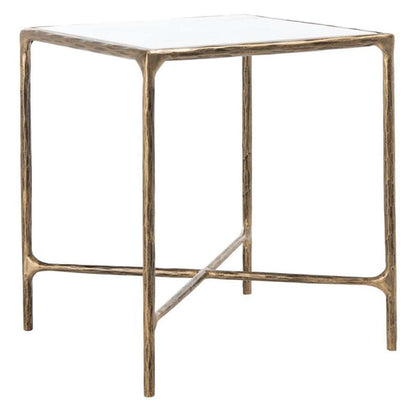 Safavieh - Couture - Jessa Metal Square End Table - White - Brass - SFV9503C veiw 3