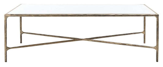 Safavieh - Couture - Jessa Rectangle Coffee Table - White - Brass - SFV9500C veiw 1