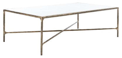 Safavieh - Couture - Jessa Rectangle Coffee Table - White - Brass - SFV9500C veiw 3