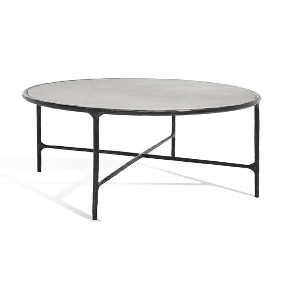 Safavieh - Couture - Jessa Round Metal Coffee Table - Black - White - SFV9501D veiw 4