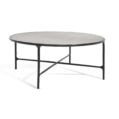 Safavieh - Couture - Jessa Round Metal Coffee Table - Black - White - SFV9501D veiw 4