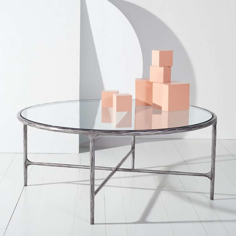 Safavieh - Couture - Jessa Round Metal Coffee Table - Silver - SFV9501B veiw 2