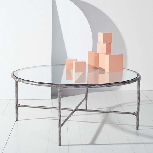 Safavieh - Couture - Jessa Round Metal Coffee Table - Silver - SFV9501B veiw 2