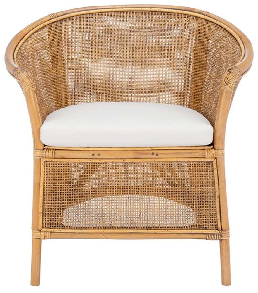 Safavieh - Jessica Rttn Acct Chair W/Cush - White - Honey Brwn Wash - ACH6519A veiw 1