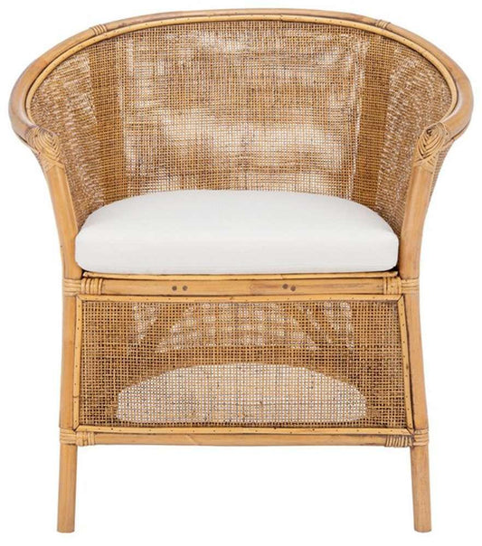 Safavieh - Jessica Rttn Acct Chair W/Cush - White - Honey Brwn Wash - ACH6519A veiw 1
