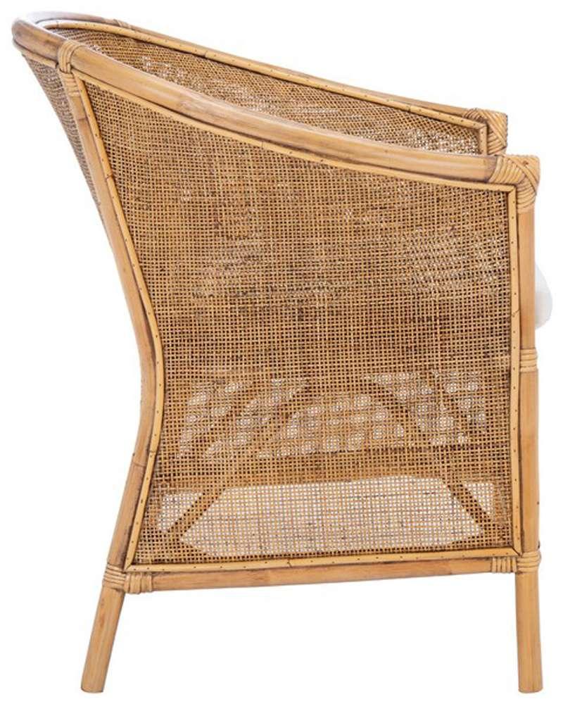 Safavieh - Jessica Rttn Acct Chair W/Cush - White - Honey Brwn Wash - ACH6519A veiw 3