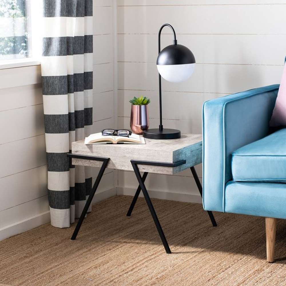 Safavieh - Jett Accent Table - Light Grey - Black - ACC4201A veiw 2