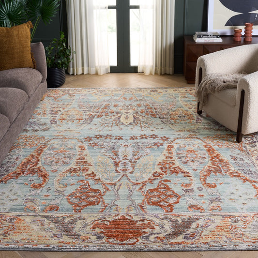 Safavieh - Jewel Of India 201J Teal Rust - 9" X 12" - JWL201J-9 view 2