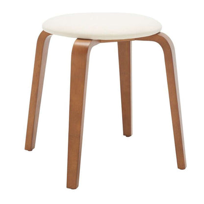 Safavieh - Jo Upholstered Stackable Stool - Walnut - Cream - STL1001B veiw 3
