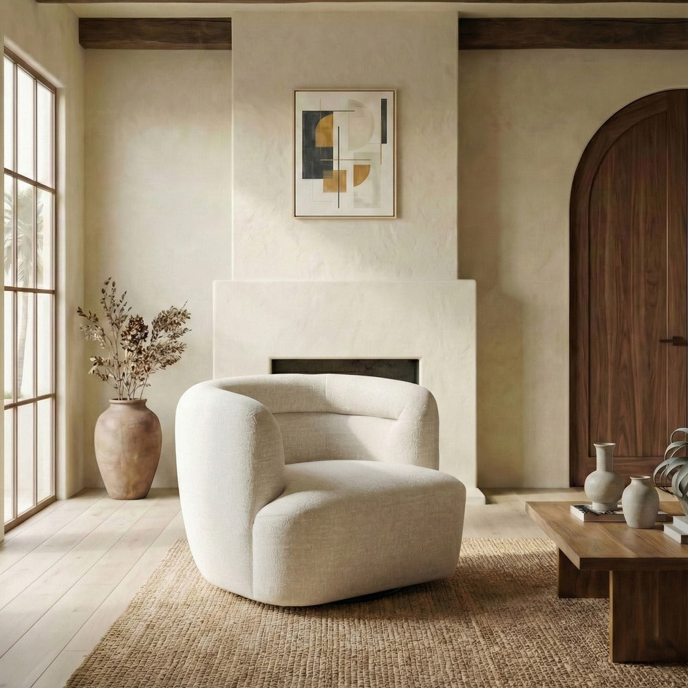 Safavieh - Joangela Barrel Back Swivel Chair / Taupe - SFV4887A view 2