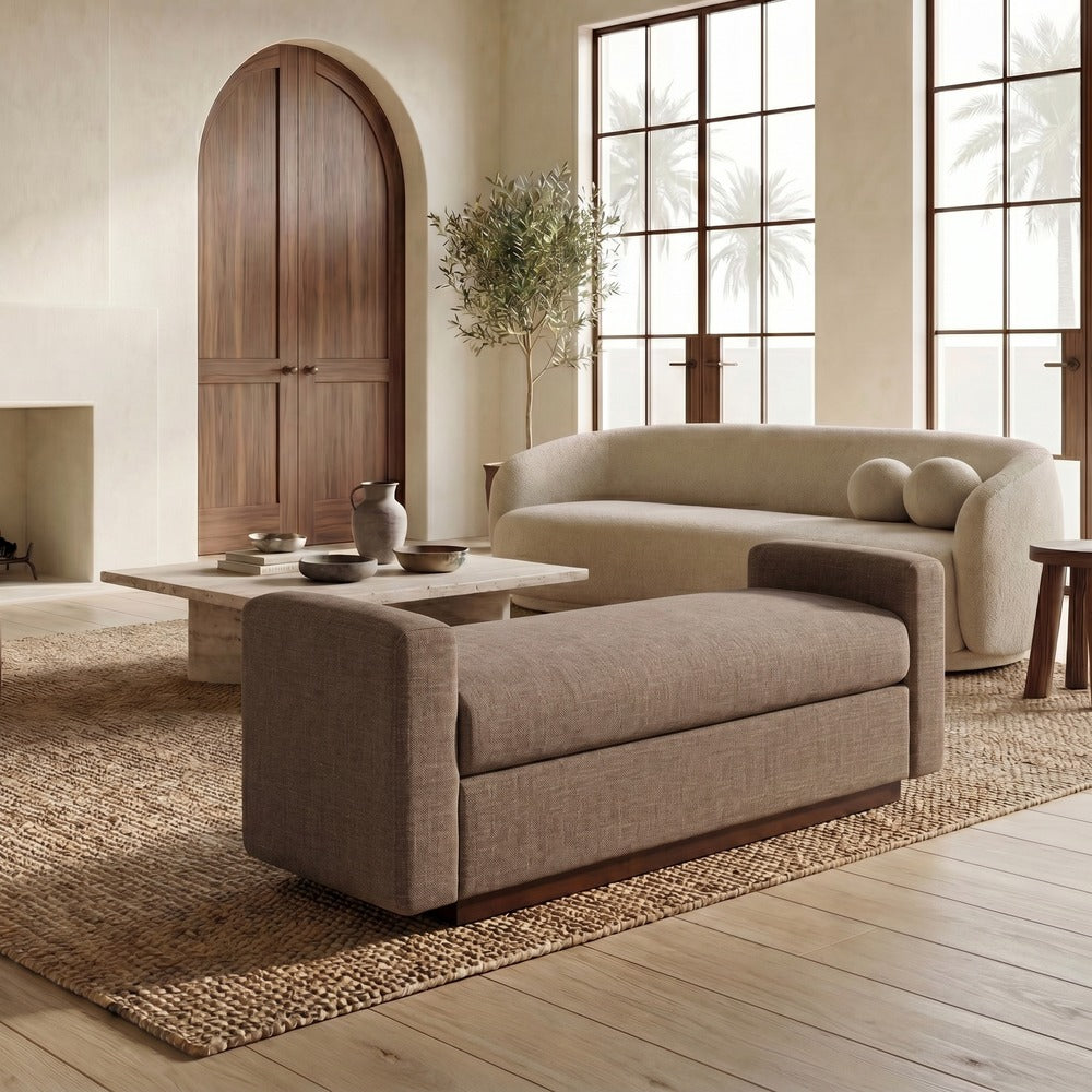 Safavieh - Joanndria Upholstered Bench / Brown / Walnut - SFV5154B view 2