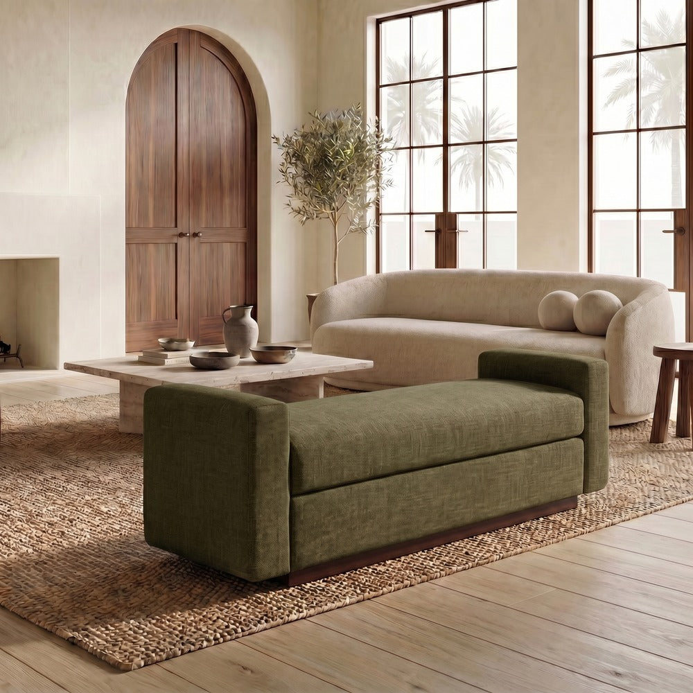Safavieh - Joanndria Upholstered Bench / Olive Green - SFV5154C view 2