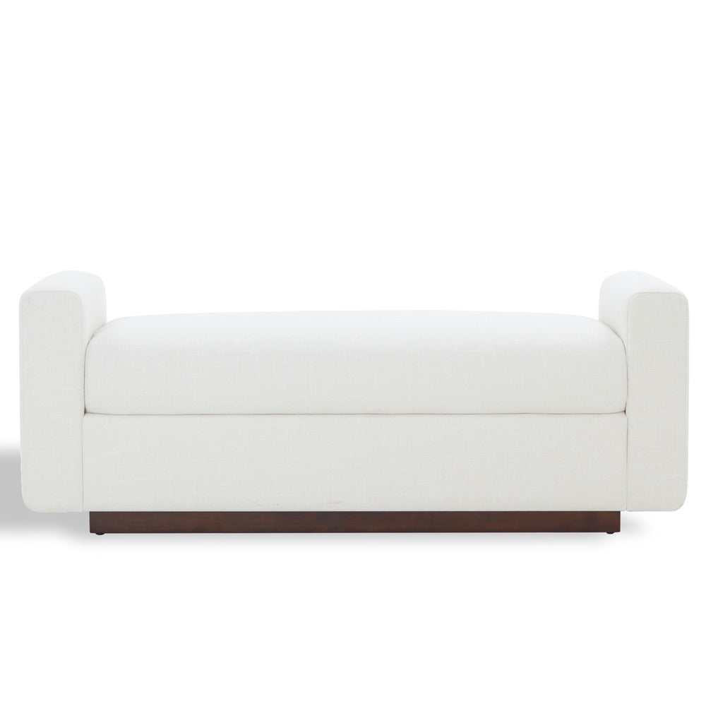Safavieh - Joanndria Upholstered Bench / White / Walnut - SFV5154A view 1