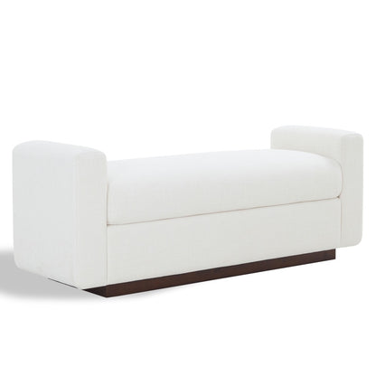 Safavieh - Joanndria Upholstered Bench / White / Walnut - SFV5154A view 4