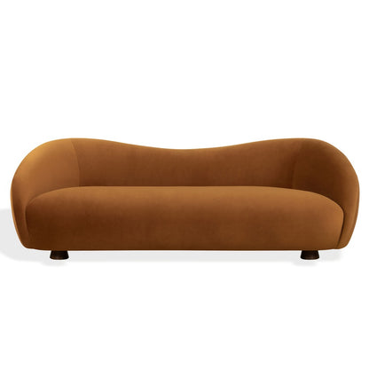 Safavieh - Jocelyne Velvet Sofa / Brown / Walnut - SFV7519A view 1
