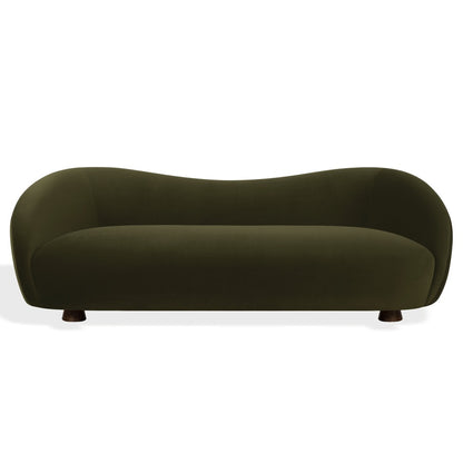 Safavieh - Jocelyne Velvet Sofa / Dark Green / Walnut - SFV7519B view 1