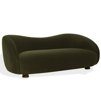 Safavieh - Jocelyne Velvet Sofa / Dark Green / Walnut - SFV7519B view 3
