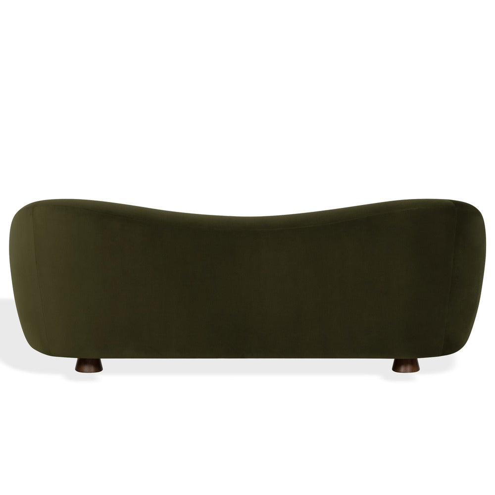 Safavieh - Jocelyne Velvet Sofa / Dark Green / Walnut - SFV7519B view 4