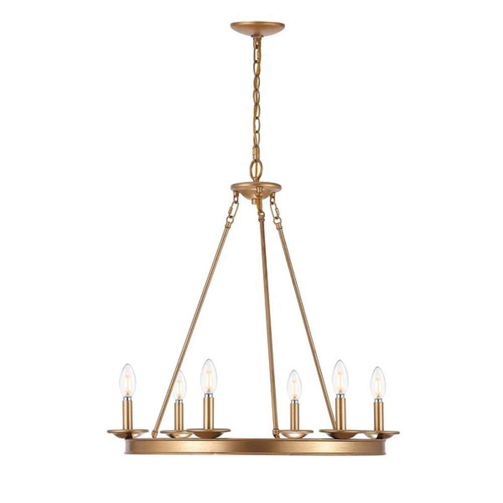 Safavieh - Joris 6Lt 26.25in Chandelier - Gold - CHA4015B veiw 2