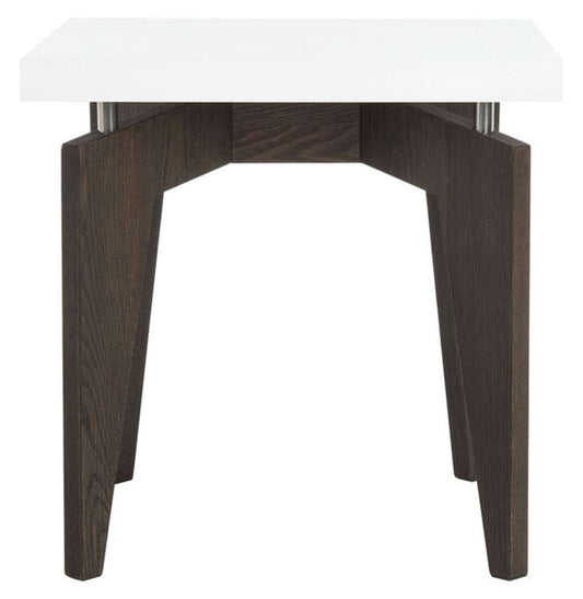 Safavieh - Josef End Table - White - Dark Brown - FOX4224A veiw 1