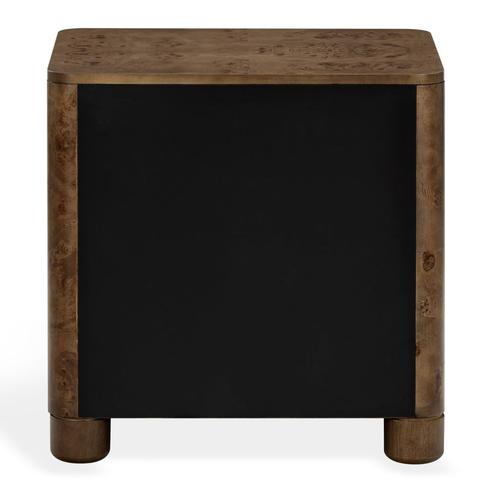 Safavieh - Josephina Burl Wood 2 Drawer Nightstand / Dark Walnut Burl / Silver - SFV2248A view 5