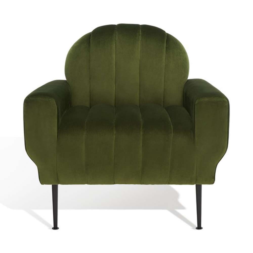 Safavieh - Couture - Josh Channel Tufted Chair - Forest Green - Black - SFV5021C veiw 2