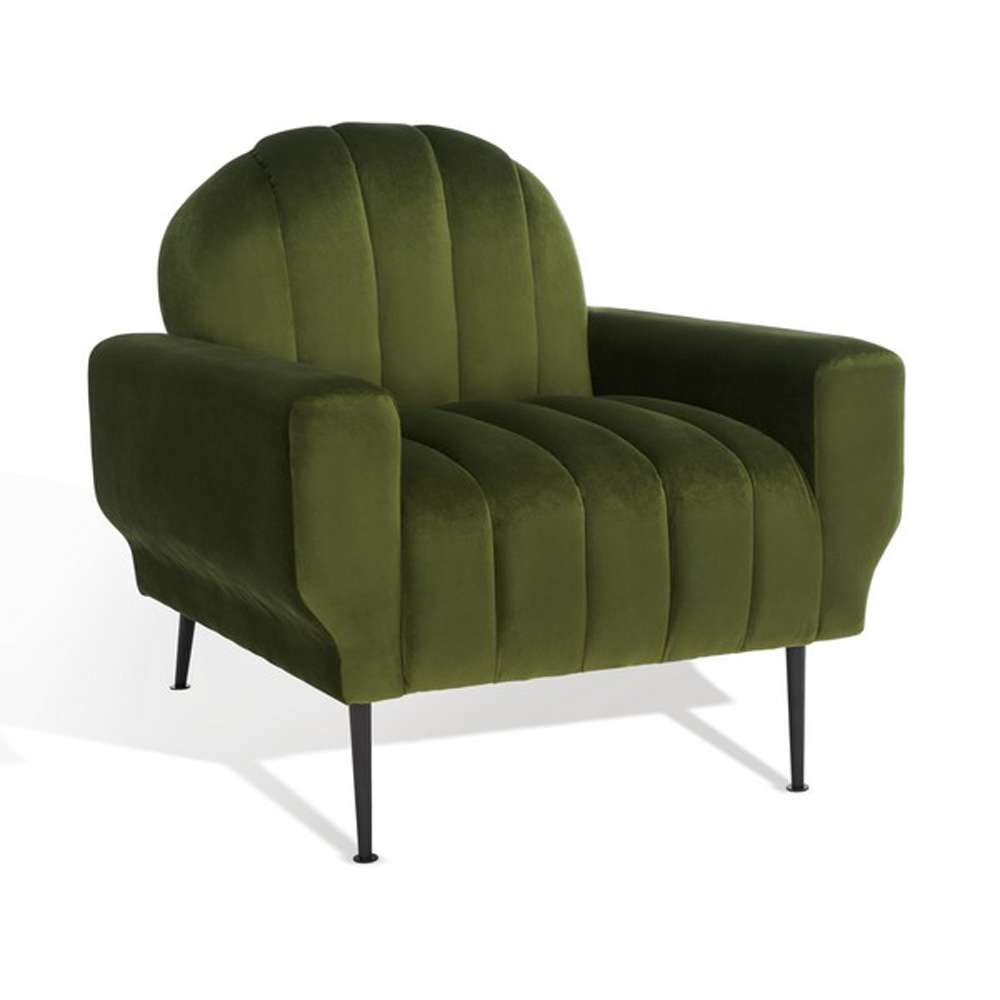 Safavieh - Couture - Josh Channel Tufted Chair - Forest Green - Black - SFV5021C veiw 4