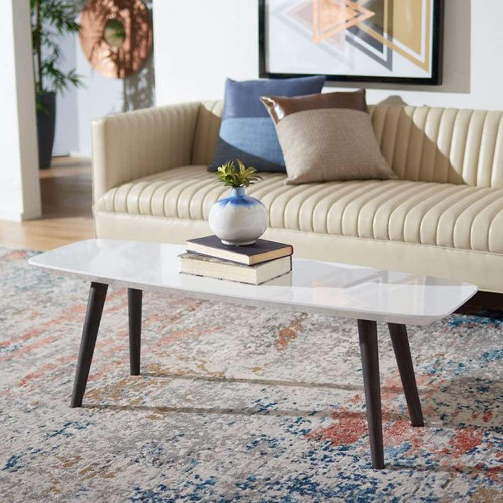 Safavieh - Josiah Coffee Table - White - Dark Brown - FOX4216A veiw 2