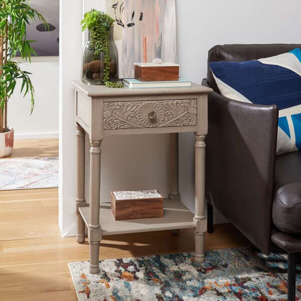 Safavieh - Josie 1 Drawer Accent Table - Greige - ACC5706B veiw 3