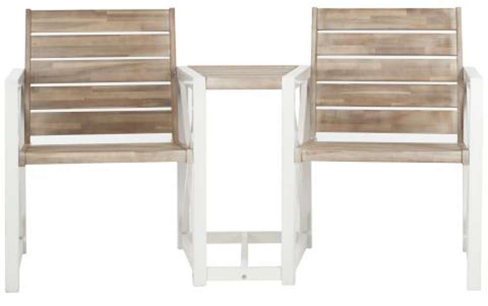 Safavieh - Jouana 2 Seat Bench - White - Oak - FOX6707B veiw 1