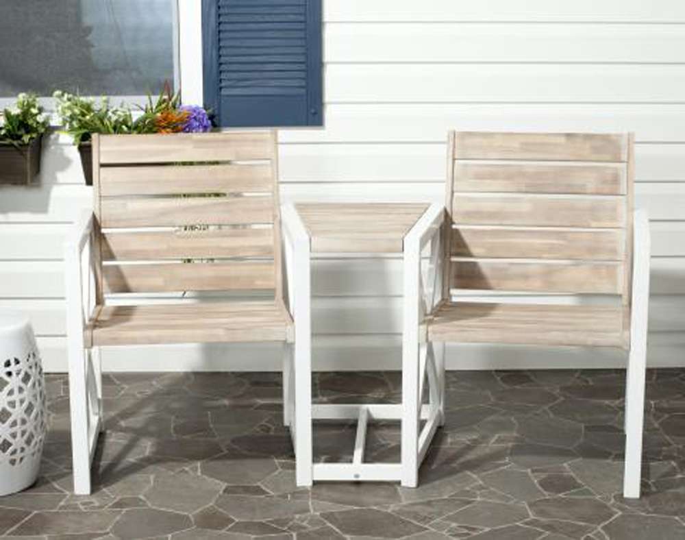 Safavieh - Jouana 2 Seat Bench - White - Oak - FOX6707B veiw 2