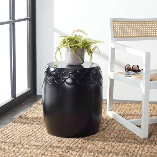 Safavieh - Julyvia Concrete Accent Stool - Black - VNN1037C veiw 2
