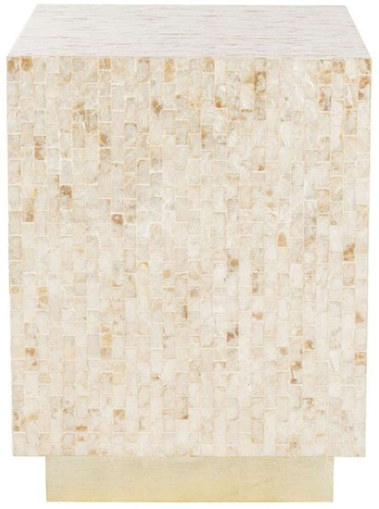 Safavieh - Juno Rect Mosaic Side Table - Multi Beige - Gold - TRB1009A veiw 1