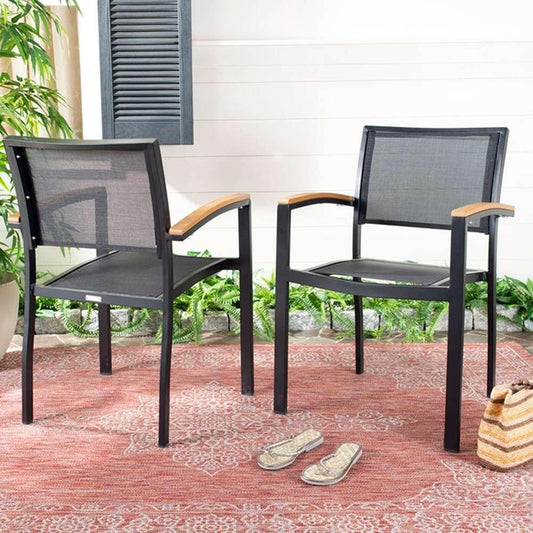 Safavieh - Kaelan Chair - Black - Brown  (Set of 2) - PAT4030A-SET2 veiw 2