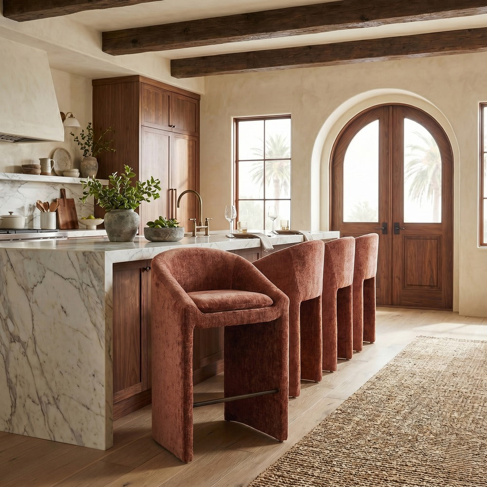 Safavieh - Kagan Chenille Barstool / Ochre - SFV4858F view 2