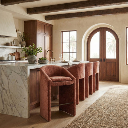 Safavieh - Kagan Chenille Barstool / Ochre - SFV4858F view 2