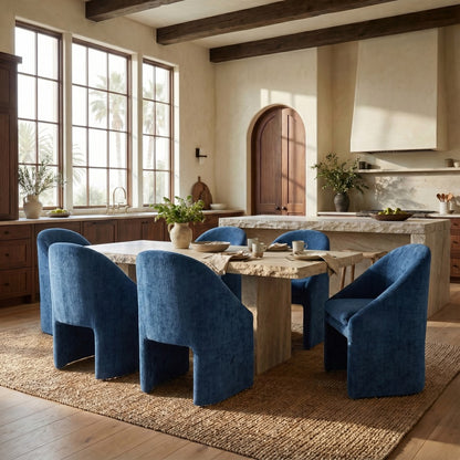 Safavieh - Kagan Chenille Dining Chair / Navy - SFV4856G view 2
