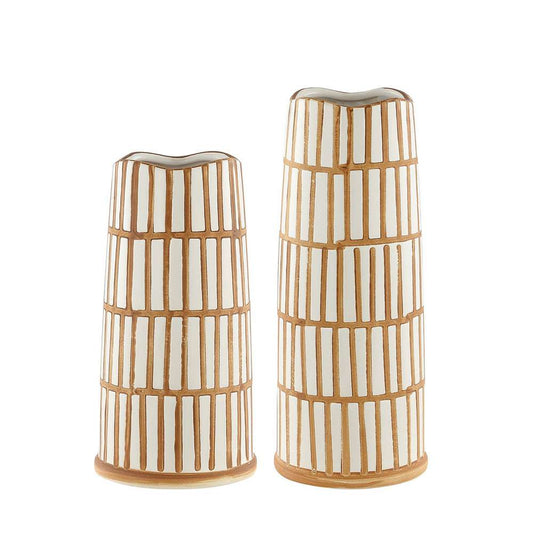 Safavieh - Kai Ceramic Vase - Light Orange - Cream  (Set of 2) - RDC4006A-SET2 veiw 1