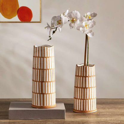Safavieh - Kai Ceramic Vase - Light Orange - Cream  (Set of 2) - RDC4006A-SET2 veiw 2